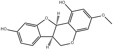 (6aR)-6aα,11aα-Dihydro-3-methoxy-6H-benzofuro[3,2-c][1]benzopyran-1,9-diol 结构式