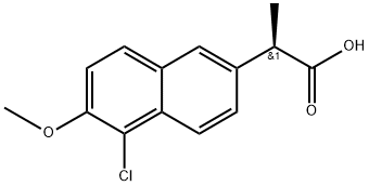 (R)-5-Chloro-6-Methoxy-α-Methyl-2-naphthaleneacetic Acid 结构式