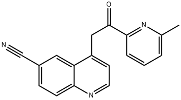 4-[2-(6-甲基-2-吡啶基)-2-氧代乙基]-6-喹啉甲腈 结构式
