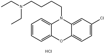 2-氯-N,N-二乙基-10H-吩恶嗪-10-丁胺盐酸盐 结构式