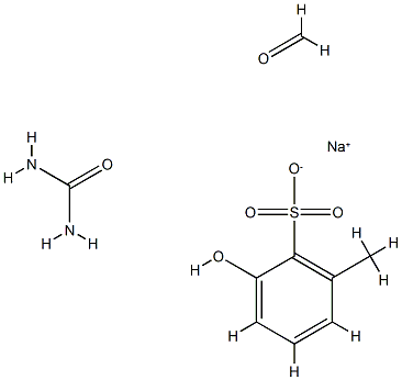 Benzenesulfonic acid, hydroxymethyl-, reaction products with formaldehyde and urea, sodium salts  结构式