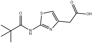 2-[2-(2,2-二甲基丙酰胺基)-1,3-噻唑-4-基]乙酸 结构式