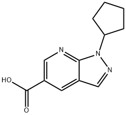 1-环戊基-1H-吡唑并[3,4-B]吡啶-5-羧酸 结构式