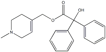 1,2,3,6-Tetrahydro-1-methyl-4-pyridinemethanol α-hydroxy-α,α-diphenylacetate 结构式
