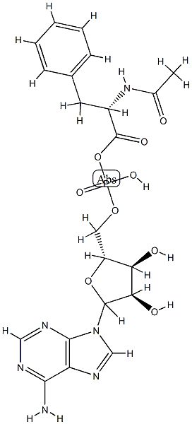 N-acetylphenylalanyl-adenosine monophosphate-anhydride 结构式