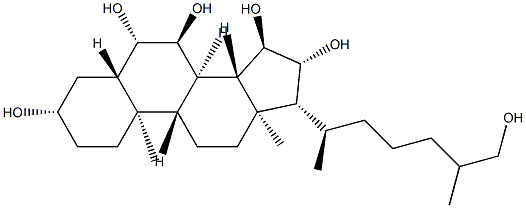 5α-Cholestane-3β,6β,7α,15α,16β,26-hexaol 结构式