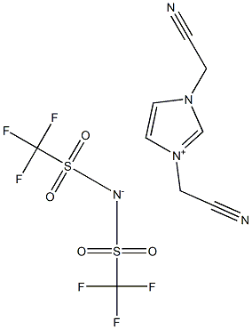 1,3-双(氰甲基)咪唑双(三氟甲基磺酰)亚胺 结构式