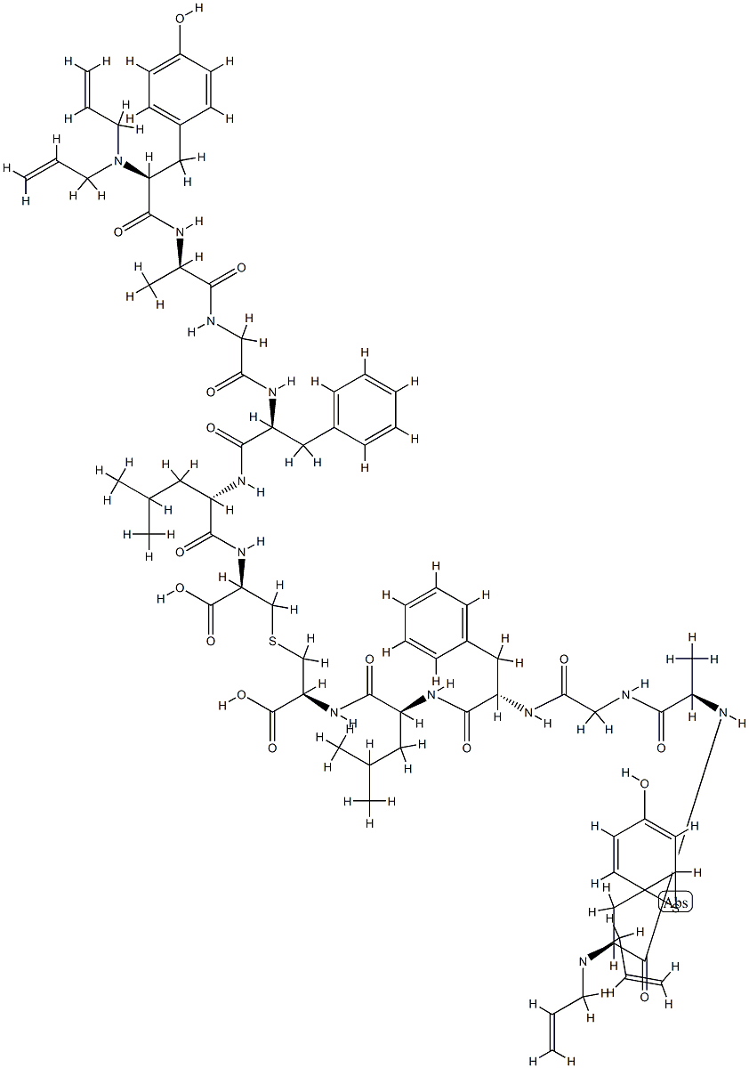 enkephalin-Leu, N,N-diallyl-Ala(2)-bis(cystine)(6)- 结构式