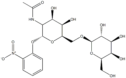 2-nitrophenyl-2-acetamido-2-deoxy-6-O-beta galactopyranosyl-alpha galactopyranoside 结构式