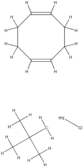 氯[(1,2,5,6-Η)-1,5-环辛二烯](2,2-二甲丙基)-钯 结构式