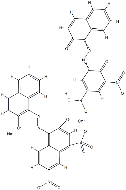 Chromate(2-), [1-[(2-hydroxy-3,5-dinitrophenyl) azo]-2-naphthalenolato(2-)][3-hydroxy-4-[ (2-hydroxy-1-naphthalenyl)azo]-7-nitro-1-naphthalenesulfonat o(3-)]-, sodium hydrogen 结构式