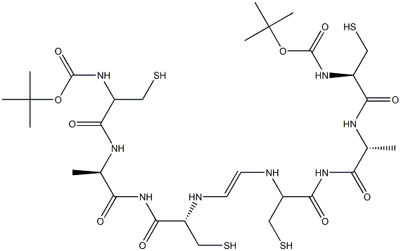 (N-tert-butyloxycarbonyl-cysteinyl-alanyl-cysteinyl-methylamide)2 结构式