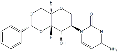 D-ALTRITOL, 2-(4-AMINO-2-OXO-1(2H)-PYRIMIDINYL)-1,5-ANHYDRO-2-DEOXY-4,6-O-[(R)-PHENYLMETHYLENE]- 结构式