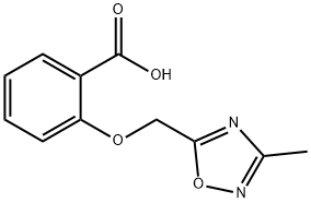 2-[(3-methyl-1,2,4-oxadiazol-5-yl)methoxy]benzoic acid 结构式