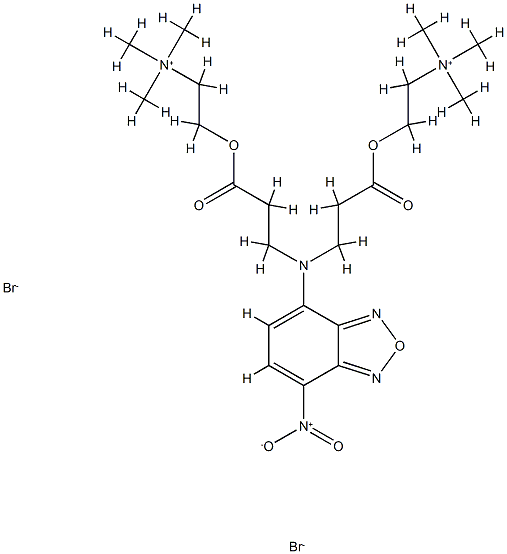 bis(choline)-N-(4-nitrobenzo-2-oxa-1,3-diazol-7-yl)imino dipropionate 结构式