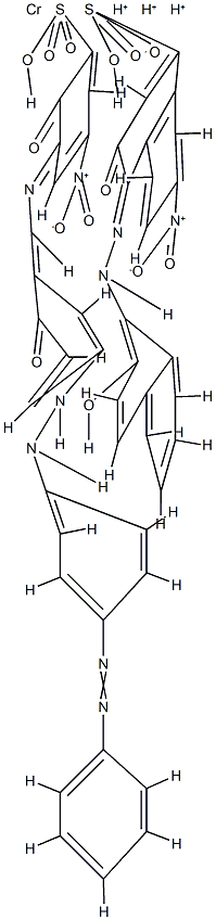 Chromate(3-), [3-hydroxy-4-[(2-hydroxy-1-naphthalenyl)azo]-7-nitro-1-naphthalenesulfonato(3-)][2-hydroxy-3-[[[2-hydroxy-5-[[4-(phenylazo)phenyl]azo]phenyl]methylene]amino]-5-nitrobenzenesulfonato(3-)]-, trihydrogen 结构式