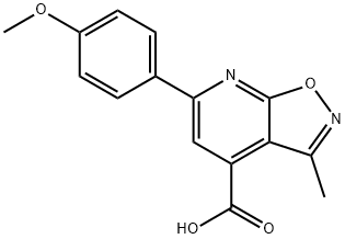 6-(4-methoxyphenyl)-3-methylisoxazolo[5,4-b]pyridine-4-carboxylic acid 结构式