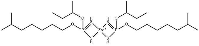 zinc bis[O-(6-methylheptyl)] bis[O-(sec-butyl)] bis(dithiophosphate) 结构式