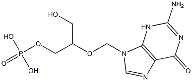 9-(1,3-dihydroxy-2-propoxymethyl)-GMP 结构式