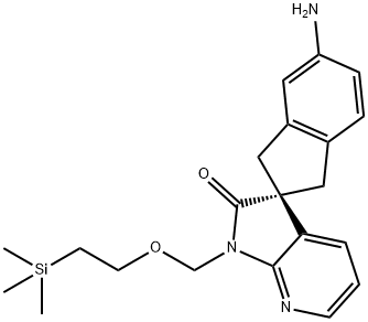 (S)-5-氨基-1-((2-(三甲基甲硅烷基)乙氧基)甲基)-1,3-二氢螺[茚并-2,3-吡咯并[2,3-B]吡啶]-2(1H)-酮 结构式