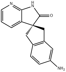 (S)-5-氨基-1,3-二氢螺[茚并-2,3-吡咯并[2,3-B]吡啶]-2(1H)-酮 结构式