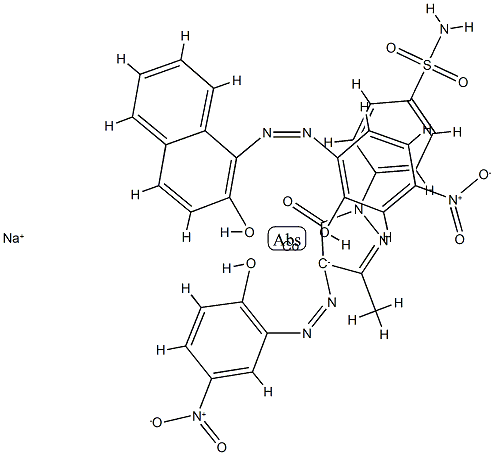 sodium [4-[4,5-dihydro-4-[(2-hydroxy-5-nitrophenyl)azo]-3-methyl-5-oxo-1H-pyrazol-1-yl]benzenesulphonamidato(2-)][1-[(2-hydroxy-4-nitrophenyl)azo]naphthalen-2-olato(2-)]cobaltate(1-) 结构式