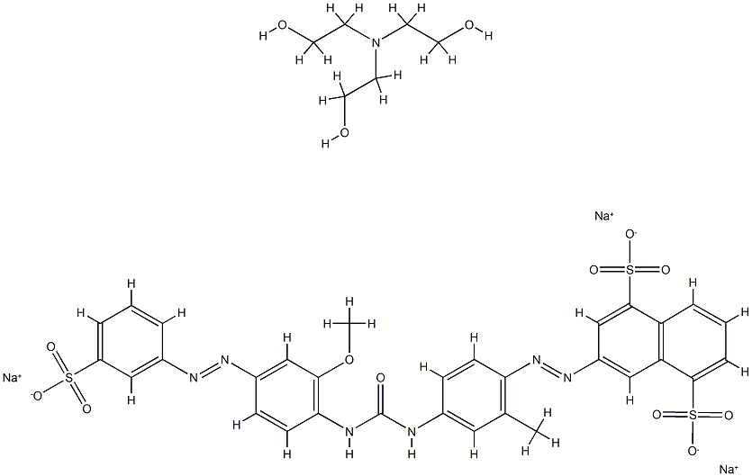 3-[[4-[[[[2-methoxy-4-[(3-sulphophenyl)azo]phenyl]amino]carbonyl]amino]-o-tolyl]azo]naphthalene-1,5-disulphonic acid, sodium salt, compound with 2,2',2''-nitrilotriethanol 结构式