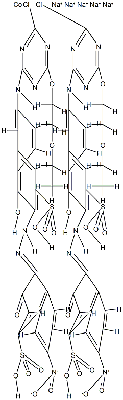 pentasodium bis[4-[[6-[[4-chloro-6-(2-ethoxyethoxy)-1,3,5-triazin-2-yl]amino]-1-hydroxy-2-naphthyl-3-sulpho]azo]-3-hydroxy-7-nitronaphthalene-1-sulphonato(4-)]cobaltate(5-) 结构式