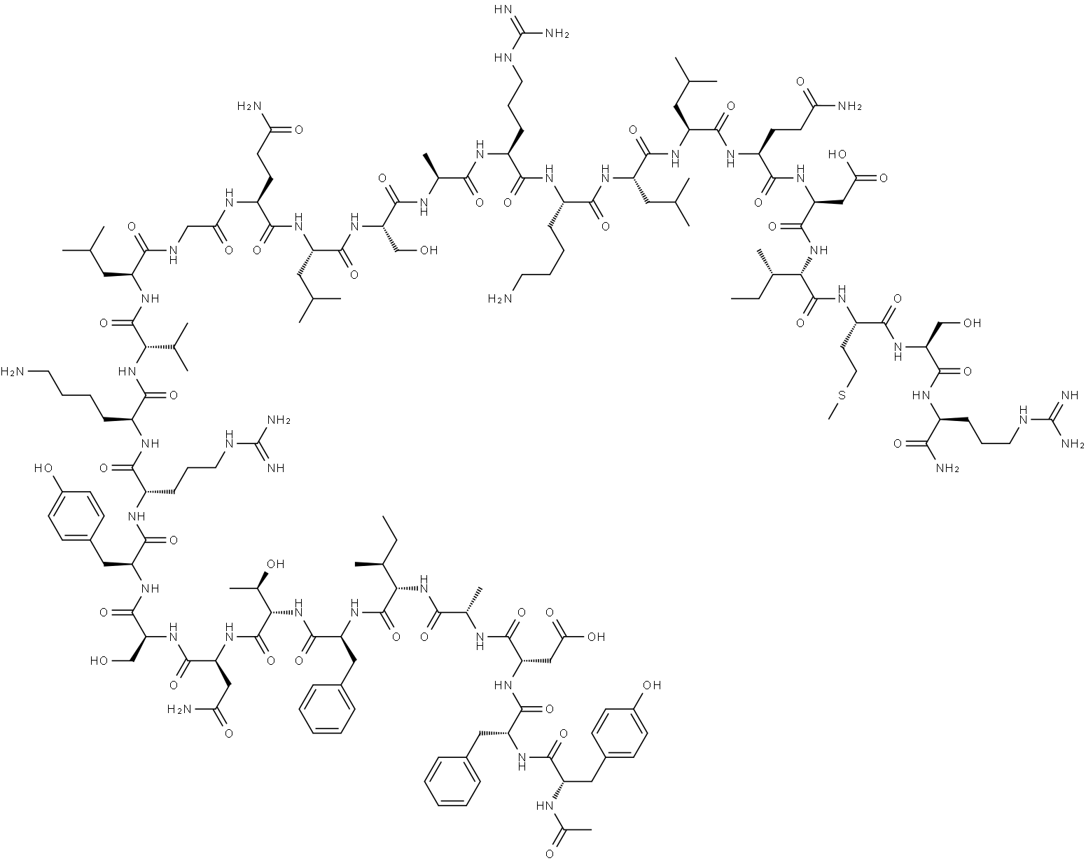 somatotropin releasing hormone (1-29)-amide, N-Ac-Tyr(1)-Phe(2)- 结构式