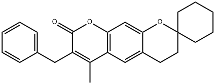 7-benzyl-6-methyl-3,4-dihydro-8H-spiro[cyclohexane-1,2-pyrano[3,2-g]chromen]-8-one 结构式