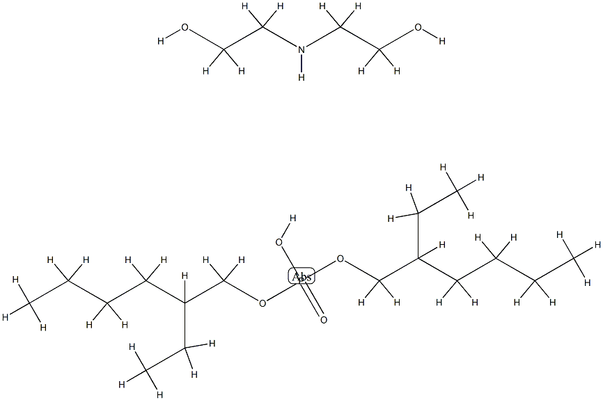 bis(2-ethylhexyl) hydrogen phosphate, compound with 2,2'-iminodiethanol (1:1) 结构式