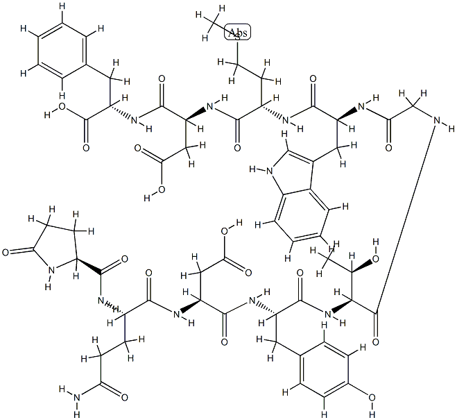 Caerulein, 4-desulfo-10-l-phenylalanine- 结构式