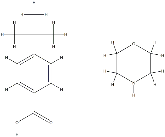 p-tert-butylbenzoic acid, compound with morpholine (1:1) 结构式