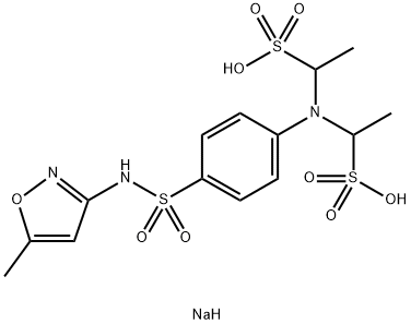 1,1'-[[4-[[(5-methylisoxazol-3-yl)amino]sulphonyl]phenyl]imino]bis(ethanesulphonic) acid, trisodium salt  结构式