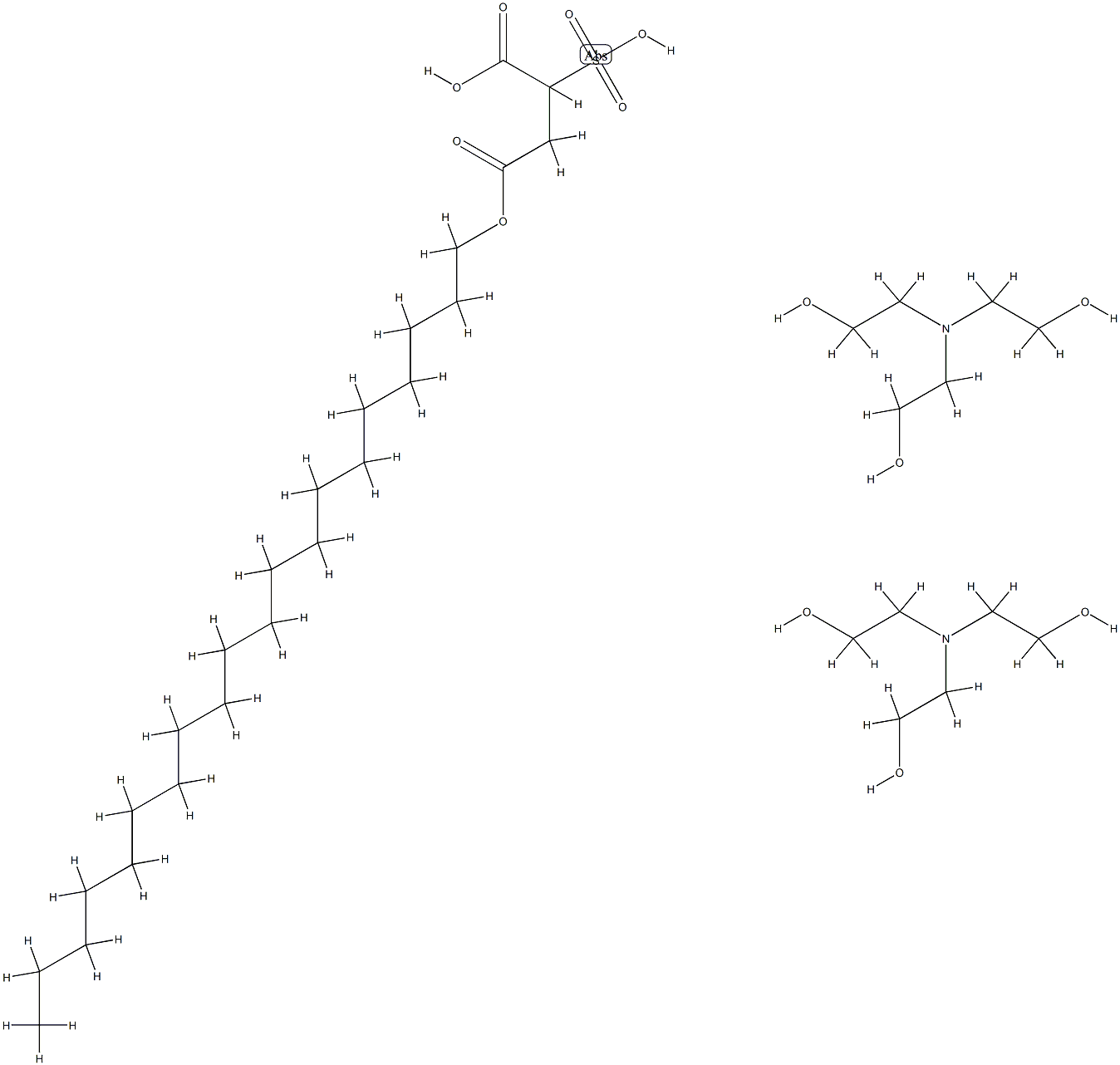 1-icosyl hydrogen 2-sulphosuccinate, compound with 2,2',2''-nitrilotri[ethanol] (1:2) 结构式