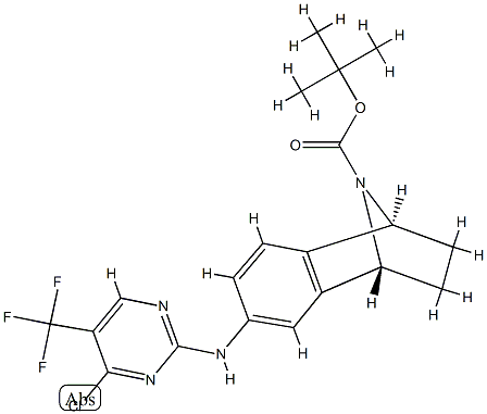 Naphthalen-1,4-iMine-9-carboxylic acid, 6-[[4-chloro-5-(trifluoroMethyl)-2-pyriMidinyl]aMino]-1,2,3,4-tetrahydro-, 1,1-diMethylethyl ester, (1S,4R)- 结构式