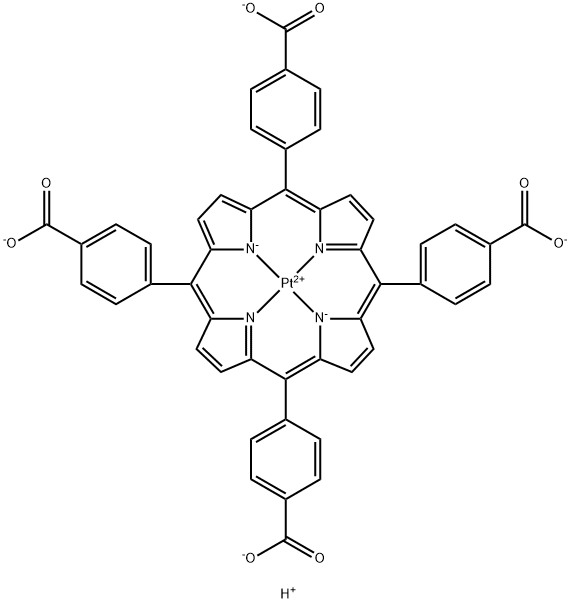 铂(II)MESO-四(4-羧基苯基)卟啉 结构式