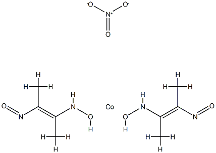 bis[(butane-2,3-dione dioximato)(1-)-N,N']cobalt(1+) nitrate 结构式