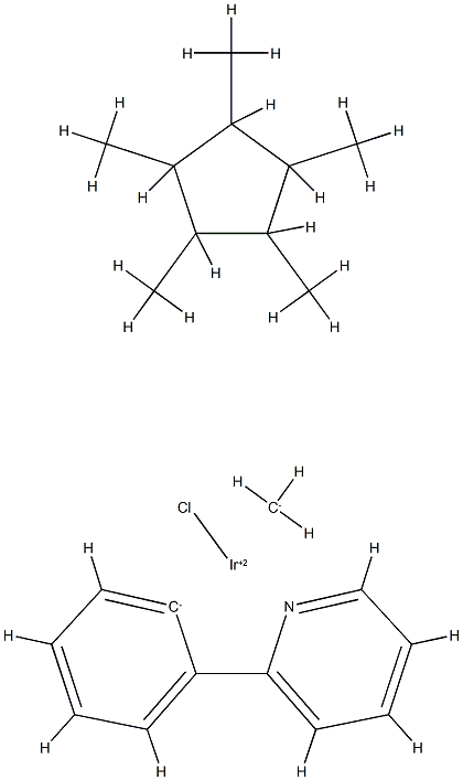 氯(五甲基环戊二烯基)[(2 -吡啶基-KN)苯基架KC]铱(Ⅲ) 结构式