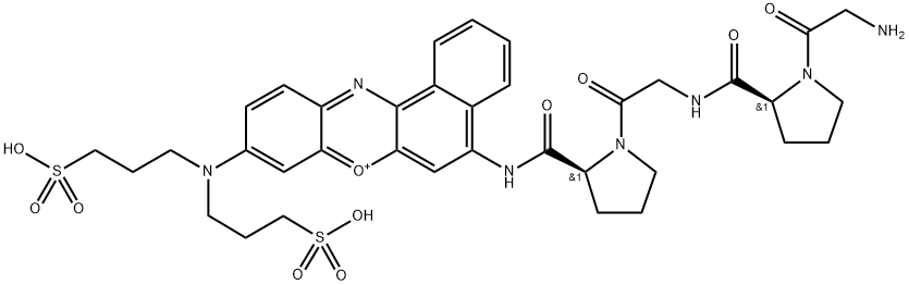 5-(H-GLY-PRO-GLY-PRO-AMIDO)-9-[DI-(3-SULFONYLPROPYL)AMINO]-BENZO[A]PHENOXAZONIUM PERCHLORATE 结构式