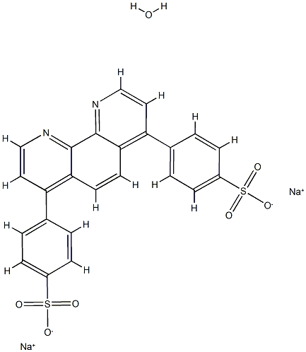 (4,7-二苯基-1,10-菲啰啉)二磺酸二钠盐一水合物 结构式