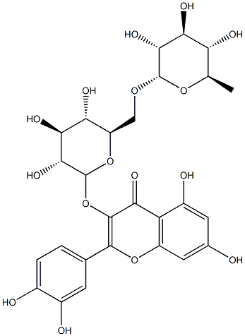 槲皮素3-O-芸香糖苷 结构式
