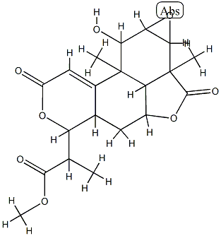 1a,1b,3a,4a,5,7,8b,8c,9,9a-Decahydro-9-hydroxy-α,1b,8b-trimethyl-2,7-dioxo-2H,4H-furo[2',3',4':4,5]oxireno[6,7]naphtho[2,1-c]pyran-5-acetic acid methyl ester 结构式