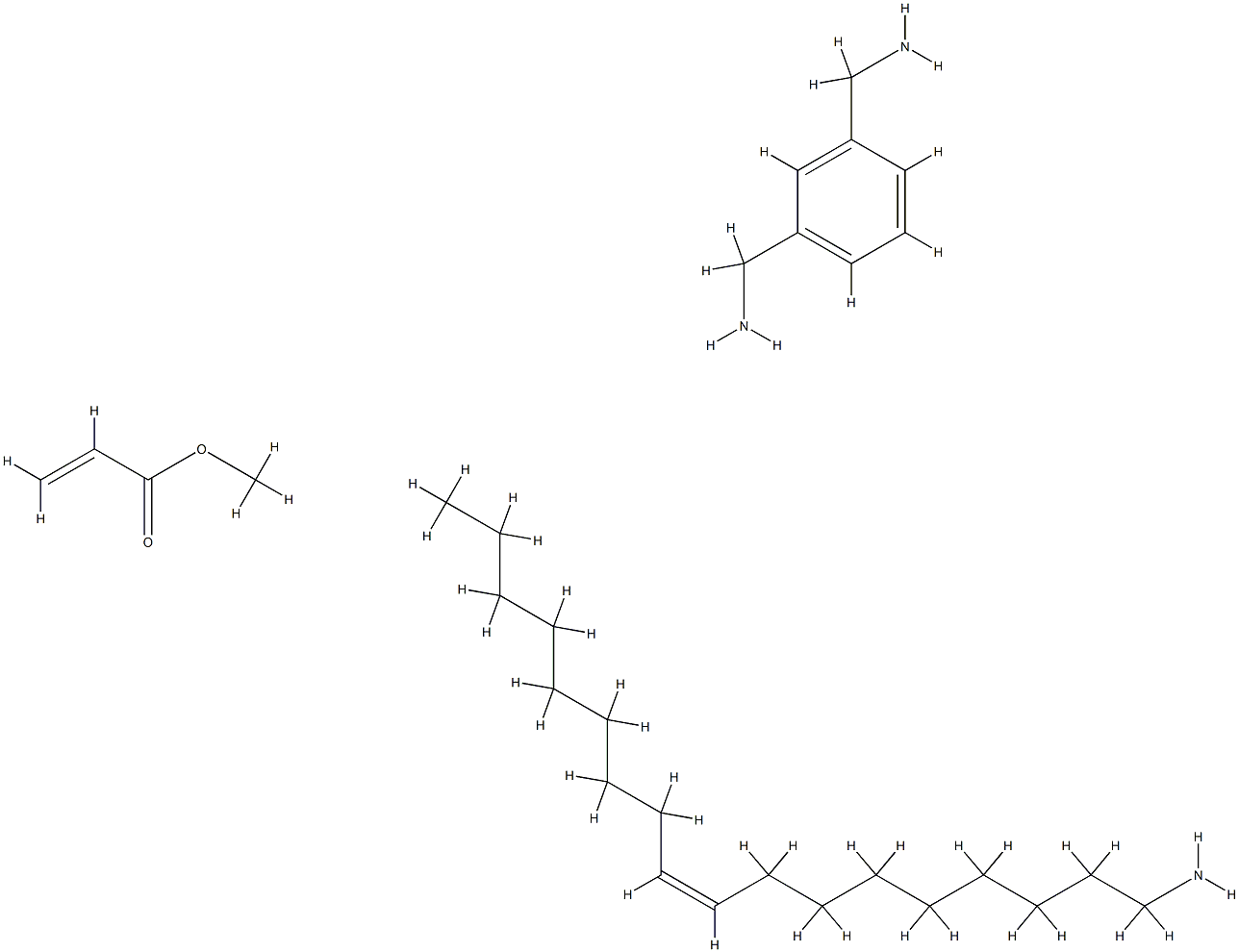 2-丙烯酸甲酯与1,3-苯二甲胺和油基胺的聚合物 结构式