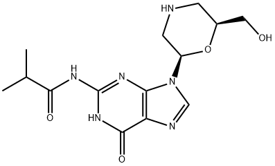 N-[6,9-二氢-9-[(2R,6S)-6-(羟基甲基)-2-吗啉基]-6-氧代-1H-嘌呤-2-基]-2-甲基-丙酰胺 结构式