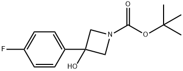 叔-丁基 3-(4-氟苯基)-3-羟基吖丁啶-1-甲酸基酯 结构式