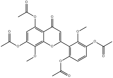 粘毛黄芩素 III 四乙酸酯 结构式