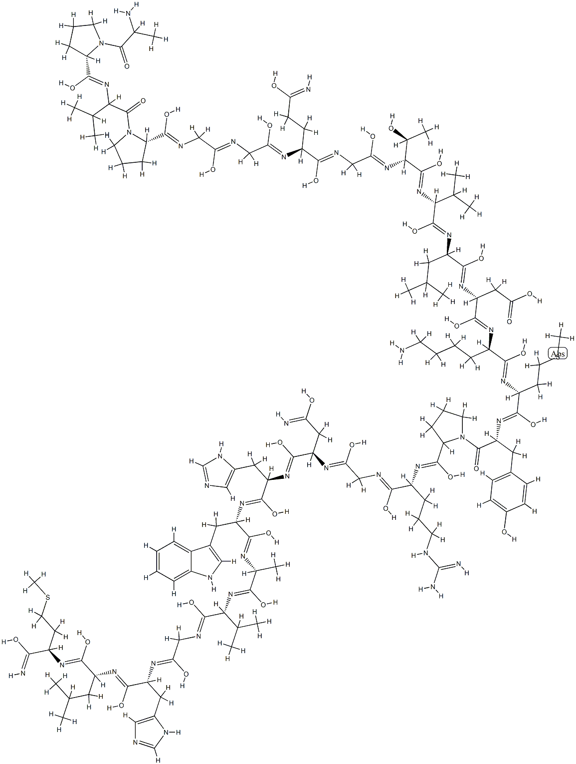 L-Ala-L-Pro-L-Val-L-Pro-Gly-Gly-L-Gln-Gly-L-Thr-L-Val-L-Leu-L-Asp-L-Lys-L-Met-L-Tyr-L-Pro-L-Arg-Gly-L-Asn-L-His-L-Trp-L-Ala-L-Val-Gly-L-His-L-Leu-L-Met-NH2 结构式