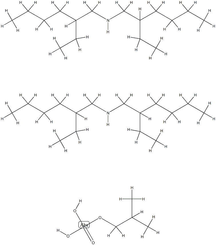 isobutyl dihydrogen phosphate, compound with 2-ethyl-N-(2-ethylhexyl)hexylamine (1:2) 结构式