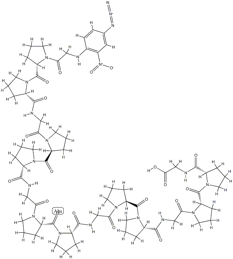 N-(4-azido-2-nitrophenyl)glycyl-(prolyl-prolyl-glycyl)(5) 结构式